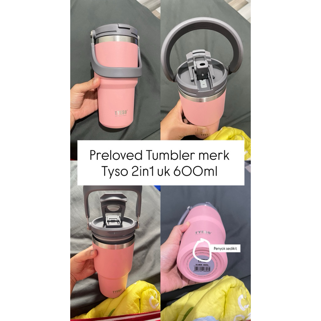 Preloved Tumbler merk Tyeso 2in1 uk 600ml