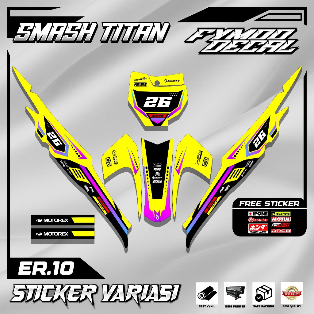 (NEW) STICKER DECAL STRIPING RBT HONDA SMASH TITAN 155 CUSTOM SUPERMOTO TERBARU KODE 26.10