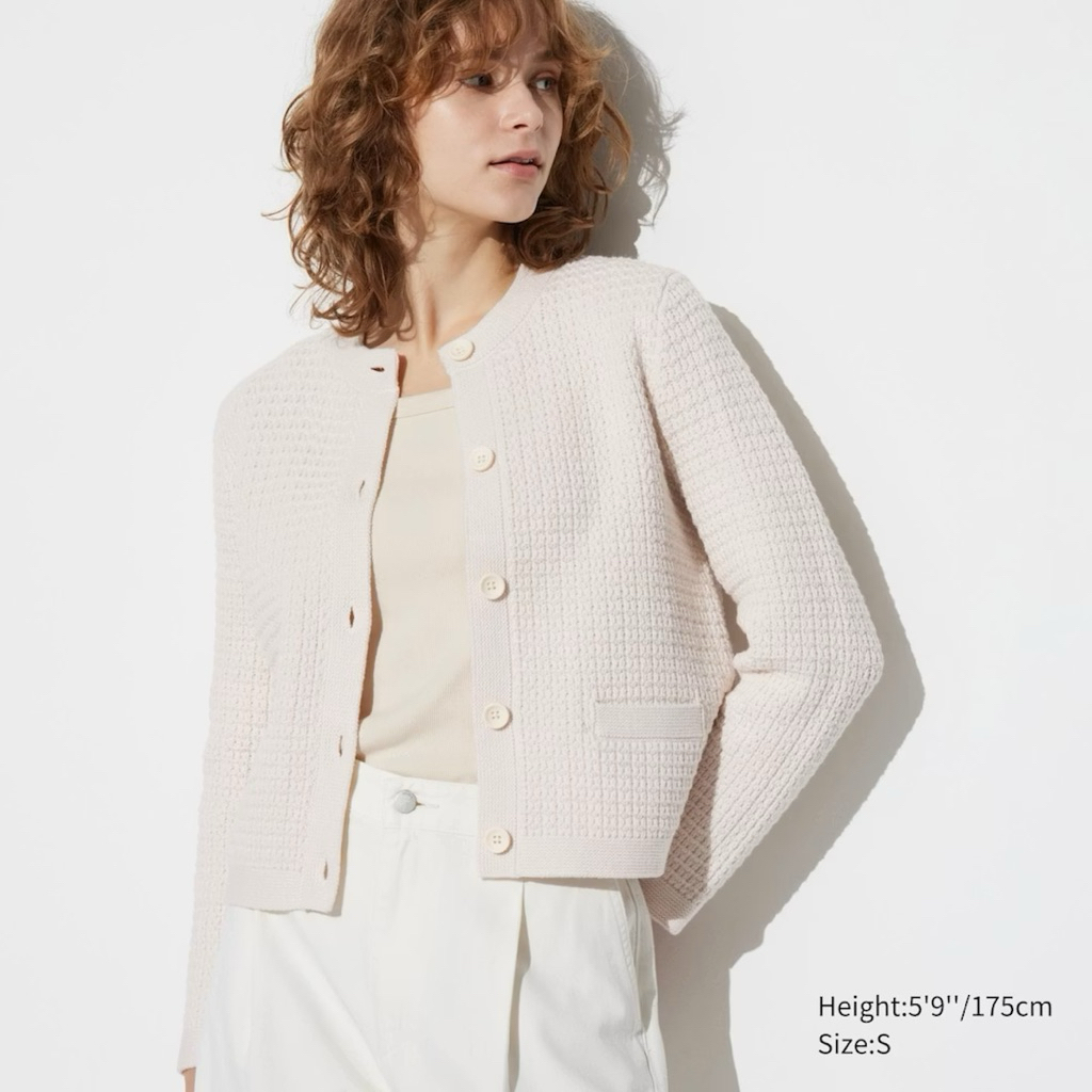uniqlo cardigan tweed