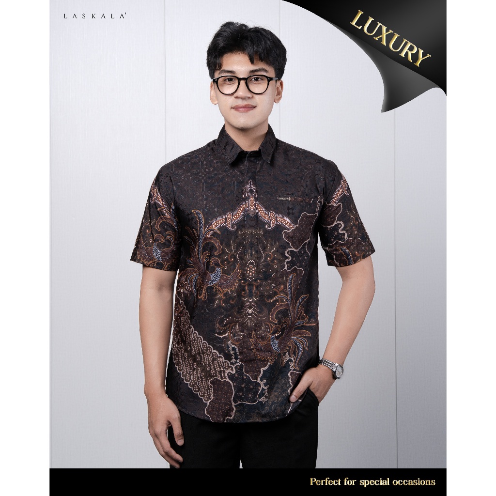 Laskala Batik Premium Rajendra Kemeja Batik Pria Slimfit Lengan Pendek