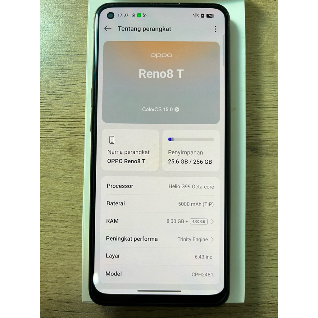 Oppo Reno 8T 4G 8/256 GB Garansi Resmi Indonesia Second Bekas Original