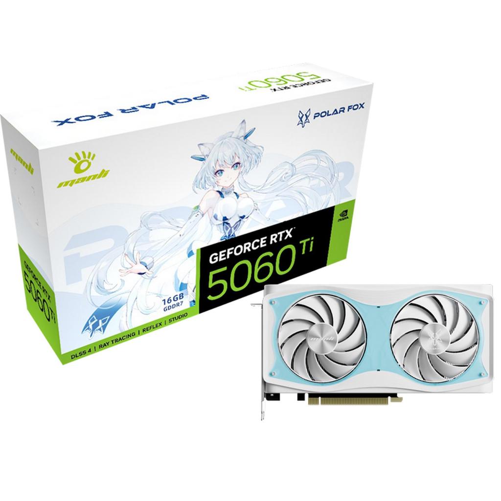 MANLI Polar Fox White GeForce RTX 5060 Ti OC 16GB GDDR7 | VGA NVIDIA RTX 5060Ti