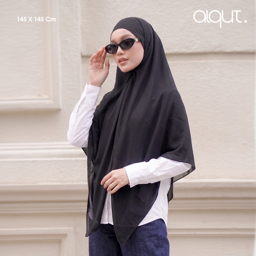 Alqutwear Mardhotillah. Zainab French Khimar Bandana - hijab Khimar square + Set Cadar