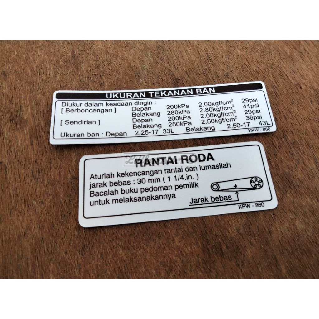 Sticker ketengkas tutup rantai honda kirana 125 non original