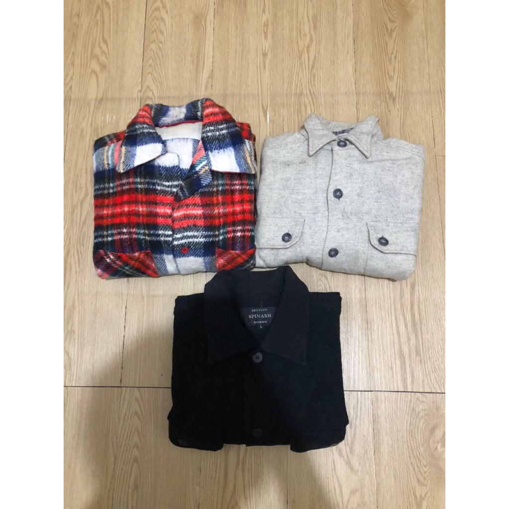 (HARGA NET / PAS) PRELOVED BORONGAN KEMEJA FLANNEL 3 PCS SIZE L - XL / KEMEJA / FLANNEL / KEMEJA FLA