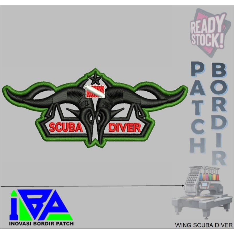 BREVET WING SCUBA DIVER PDL TNI AD PERKERAS MIKA BORDIR EMBROIDERY - IBP