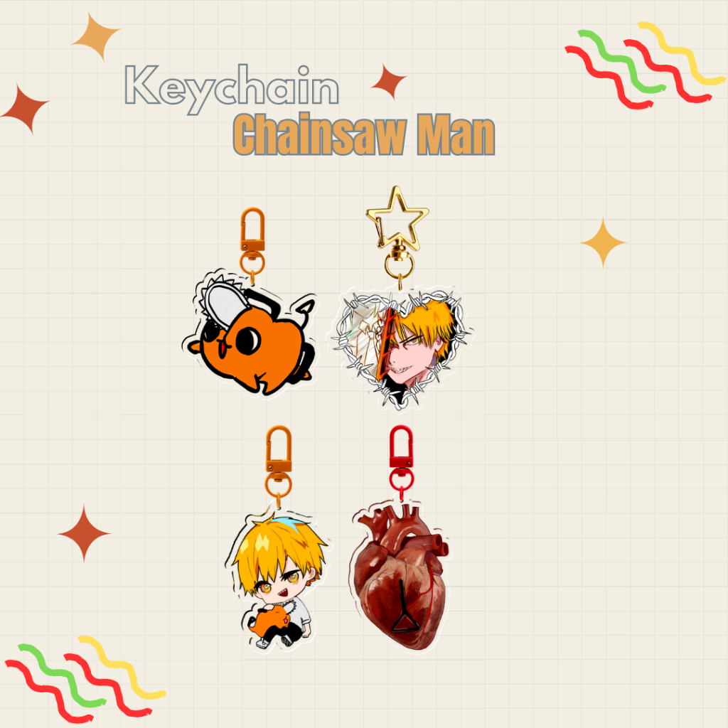 Chainsaw Man Keychain | Gantungan Kunci Akrilik Anime Chainsaw Man