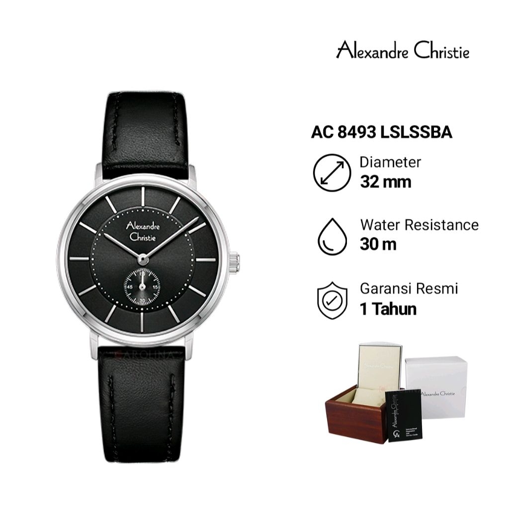 Jam Tangan Wanita Alexander Christie AC 8493 LSLSSBA Leather Strap Original Garansi Resmi