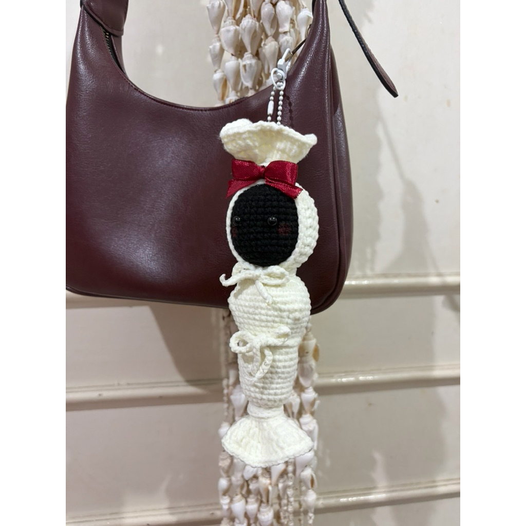 AMIGURUMI BAG CHARM POCONG LUCU // GANTUNGAN KUNCI POCONG // BONEKA RAJUT POCONG BY CROCHERENS