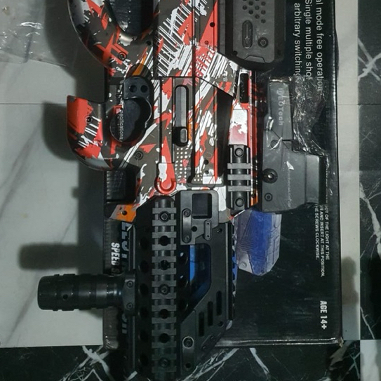 Mainan tembakan elektrik jelly P90 new