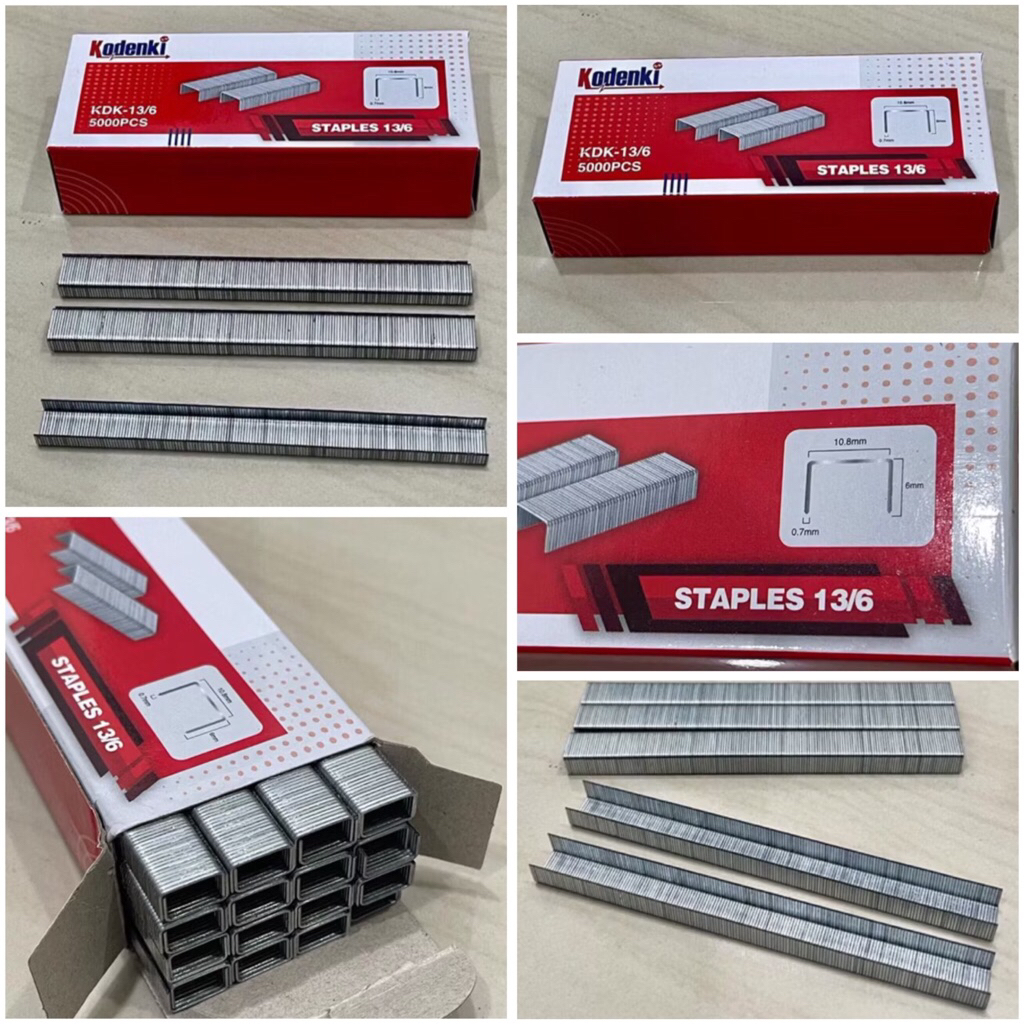 KODENKI 13/6 ( 5000pcs ) 6mm KDK Anak hekter tembak R 23 Staples 6 mili R23 benz 5000pcs isi refill 