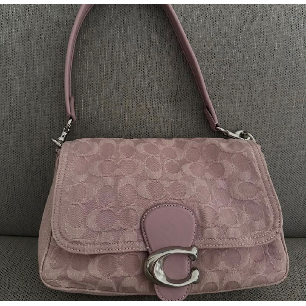 Ori Auth Coach Soft Tabby Denim Pink