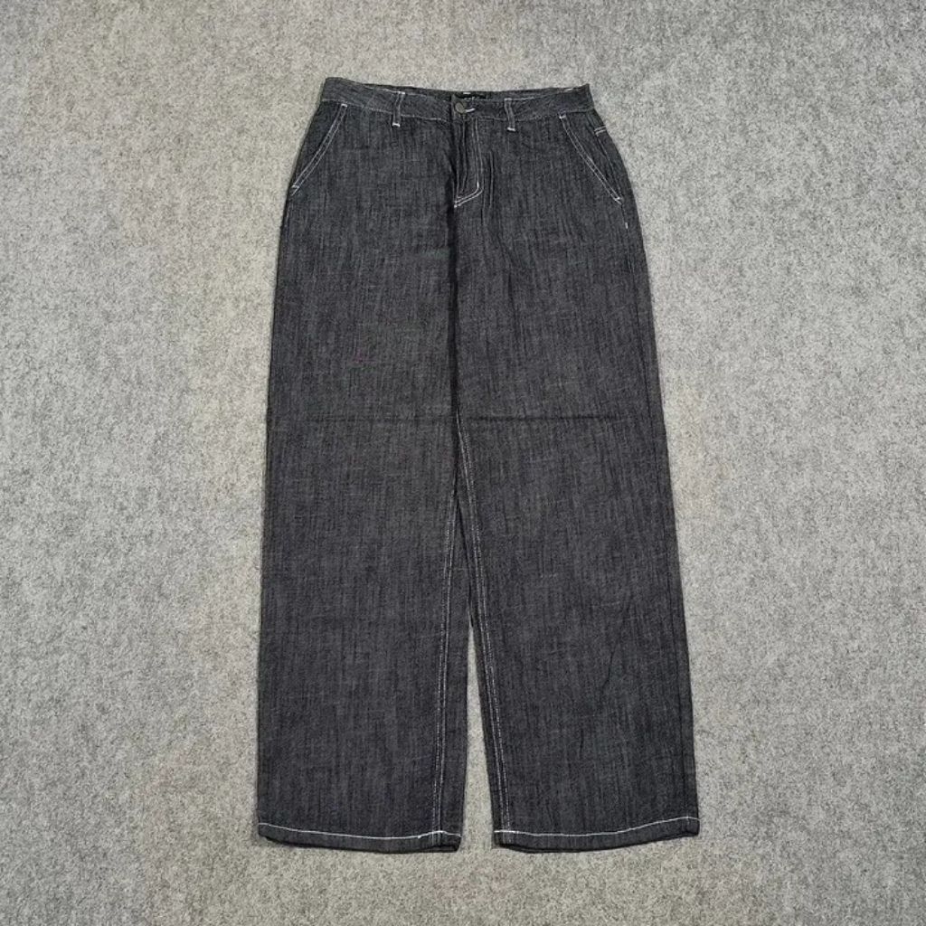 Celana Baggy jeans hitam panjang pria TOFFEE size 32 second