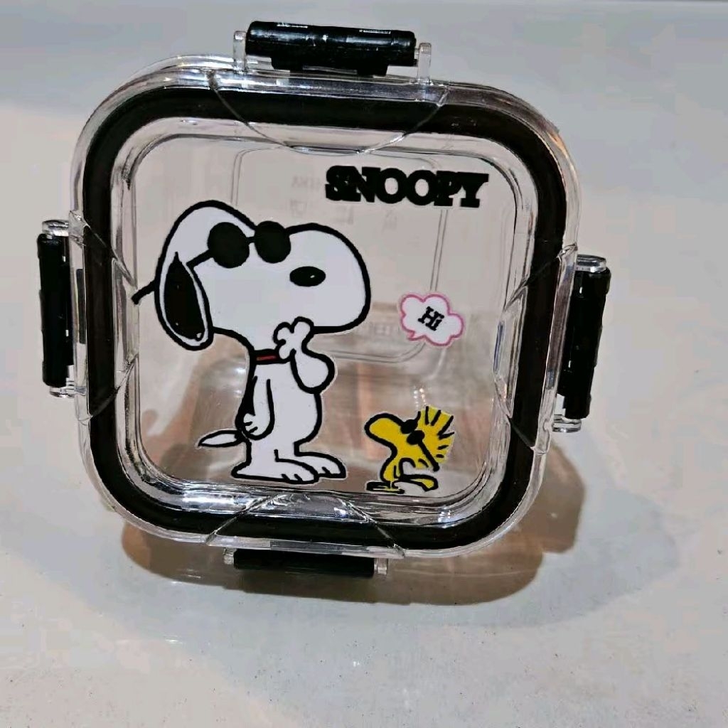 Snoopy Food Container PLASTIK KECIL Tempat Makan Snoopy /Mug KERAMIK / Gelas KACA Snoopy Ready New