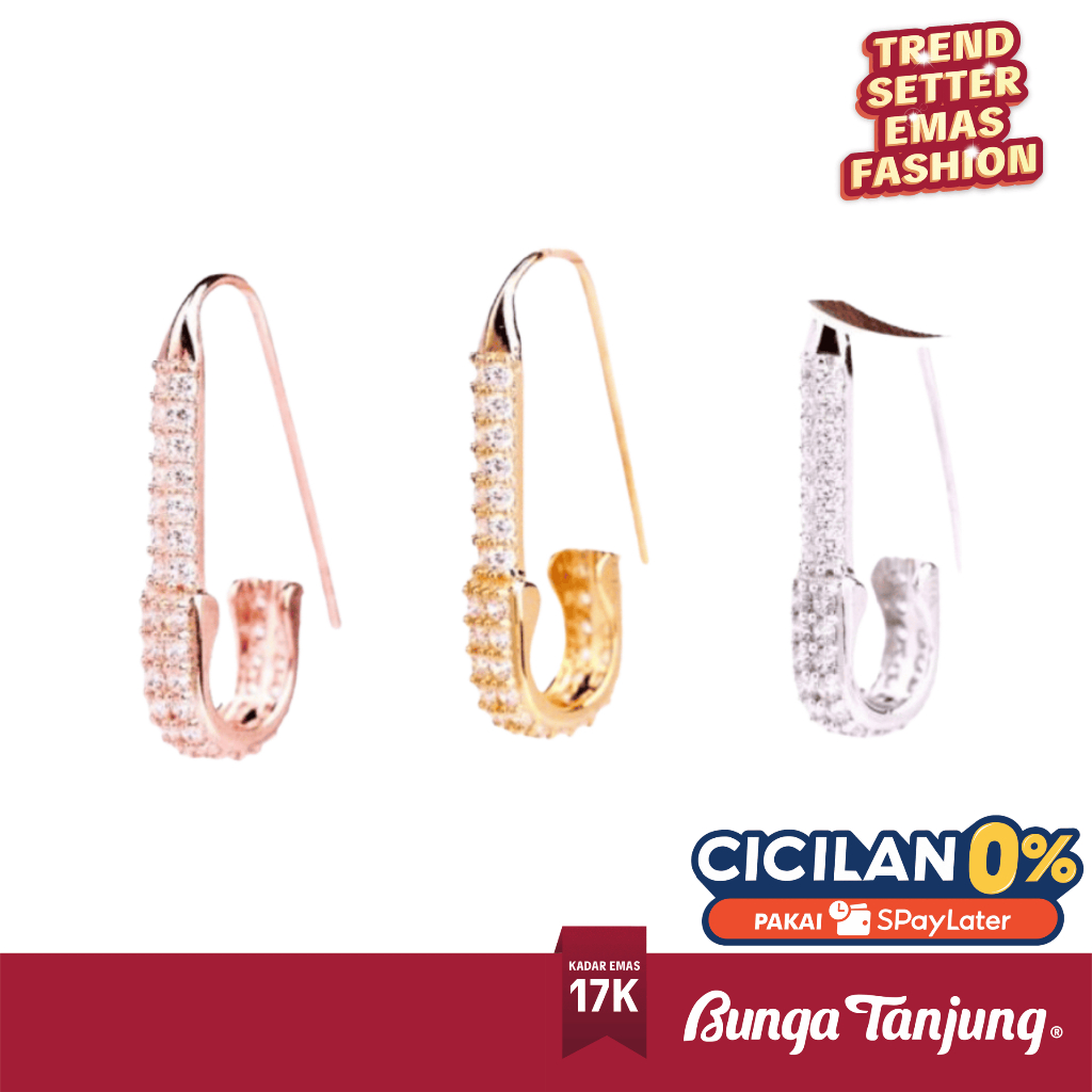 ANTING PENITI BLINK - EMAS 17K - BUNGA TANJUNG GOLD