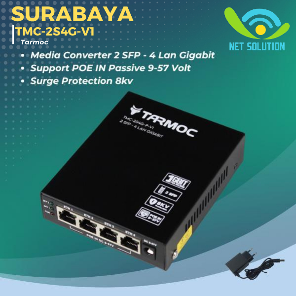 Ethernet Fiber Switch 2 SFP 4 LAN Gigabit | Media Converter FO