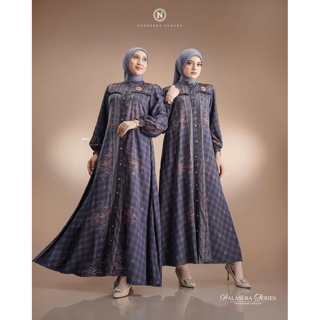 NALASURA MIDI DAN DRESS NADHEERA LUXURY DRESS NADHEERA LUXURY MIDI GAMIS NADHEERA LUXURY