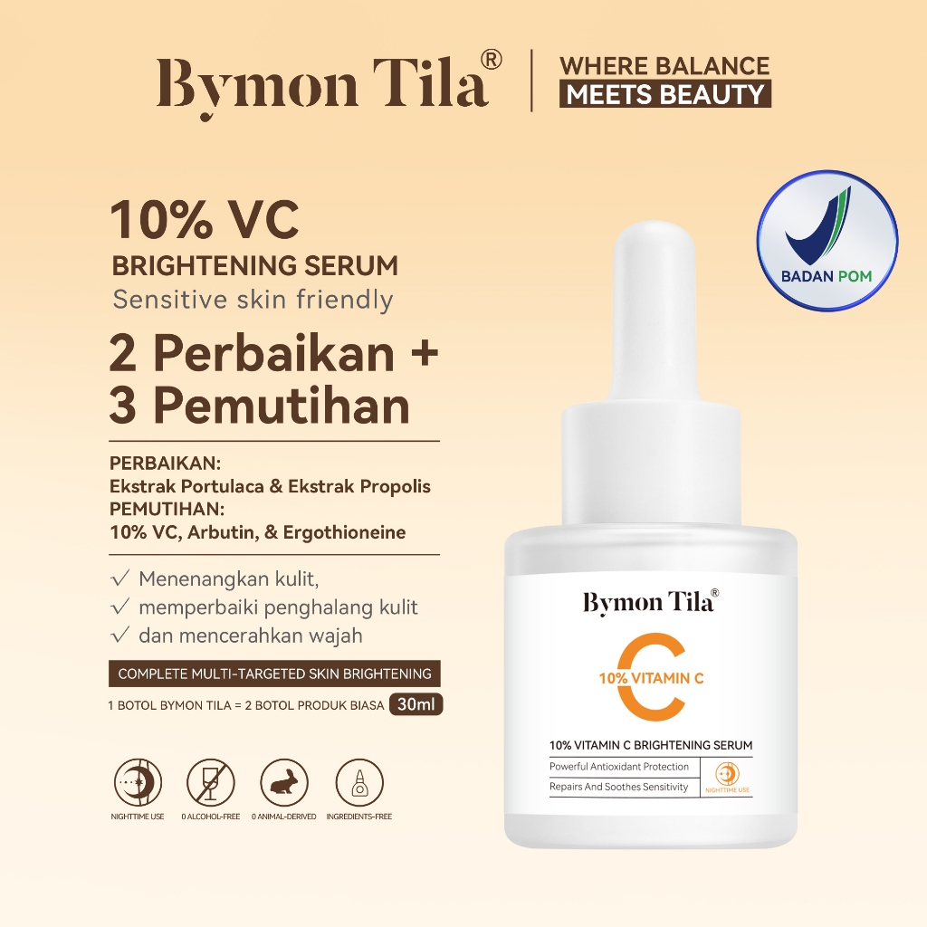 [100% ORI] Bymon Tila 10% Vitamin C Serum Mengencangkan Kulit Melembabkan Kulit Mencerahkan Kulit