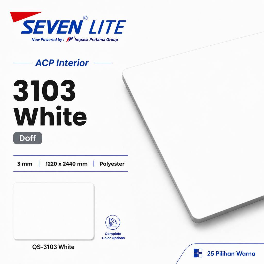 Seven Lite ACP Panel Aluminium 3mm PE 0.05 Komposit Interior 1220x2440 - Solid Series