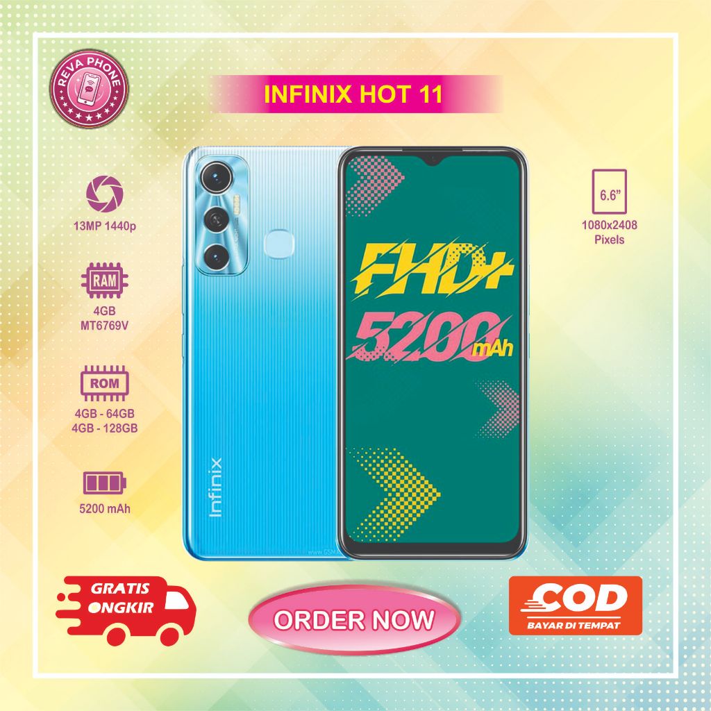 HP INFINIX HOT 11 Normal second siap pakai ram 4/64