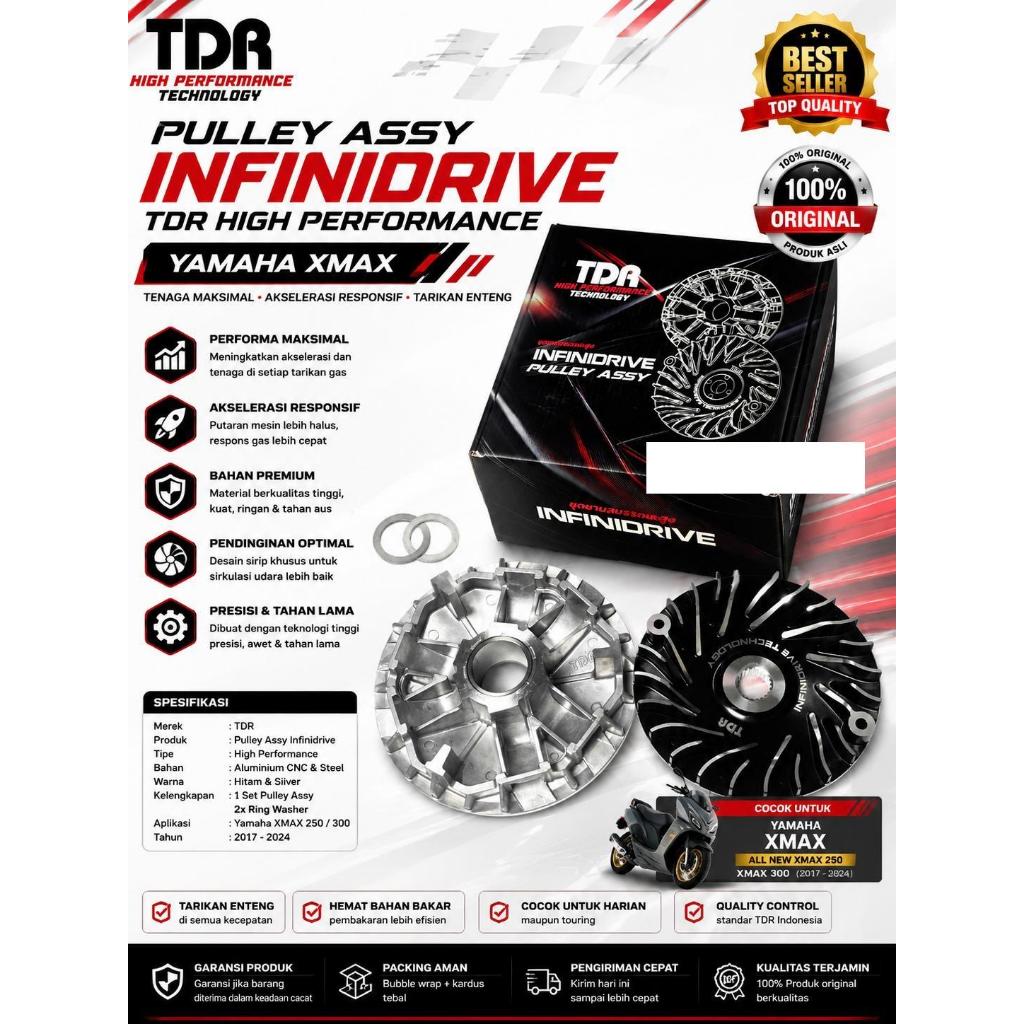 Pulley TDR XMAX infinidrive rumah roller set kipas xmax250 xmax300 TDR