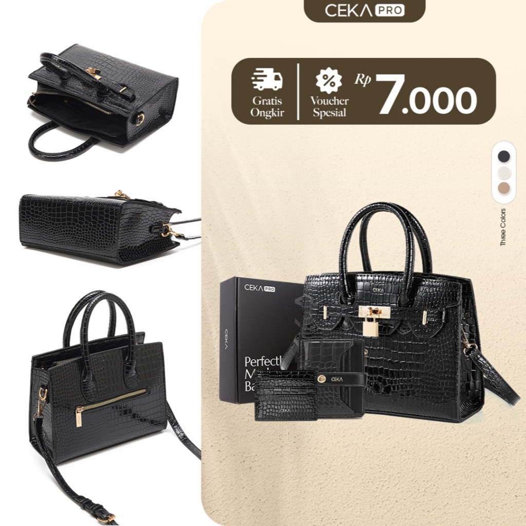 [FREE BOX] CEKA PRO Tas Wanita Niki Gift Set Tas Selempang Wanita Slingbag Wanita Gift Set 3 In 1