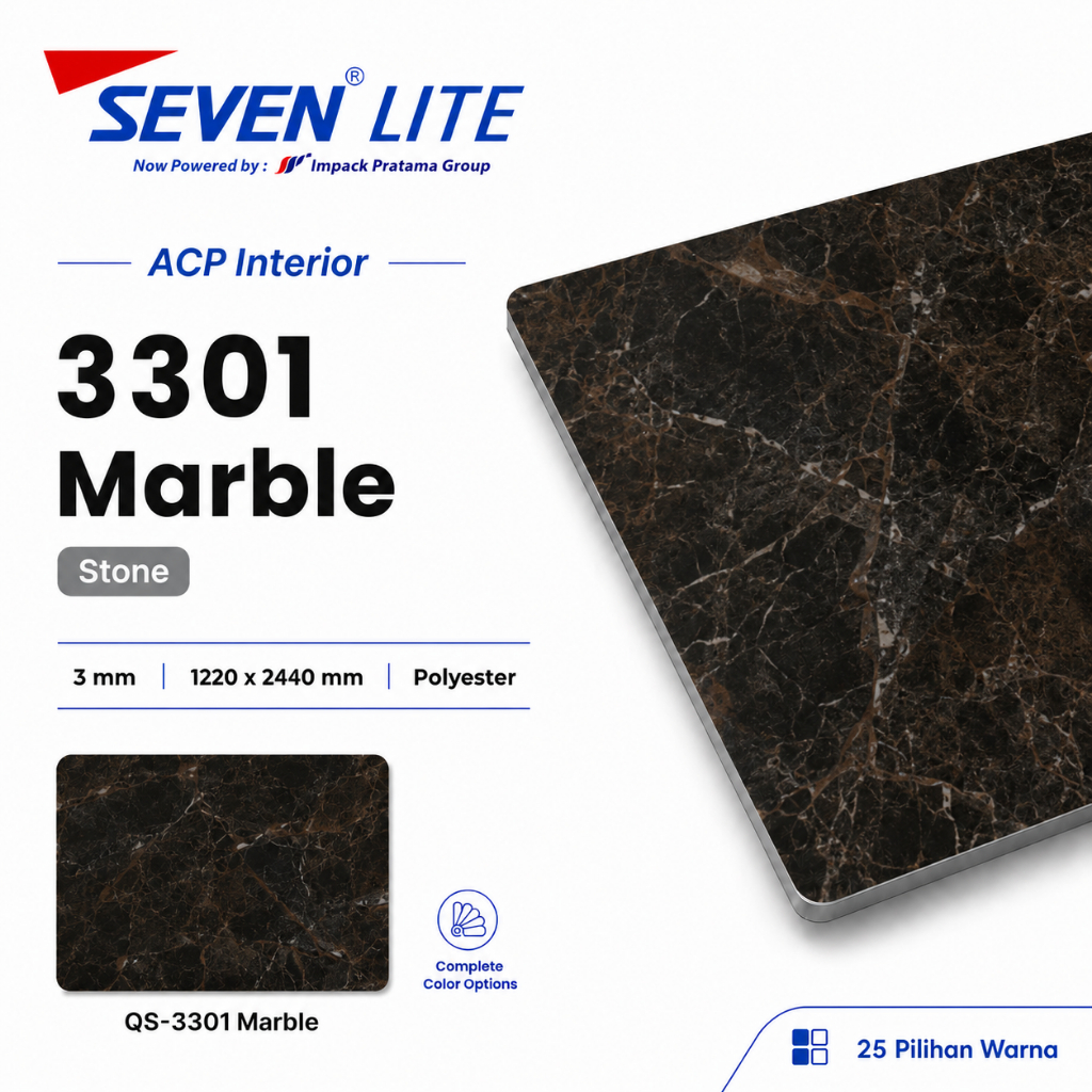 Seven Lite ACP Panel Aluminium 3mm PE 0.05 Komposit Interior 1220x2440 - Stone Series