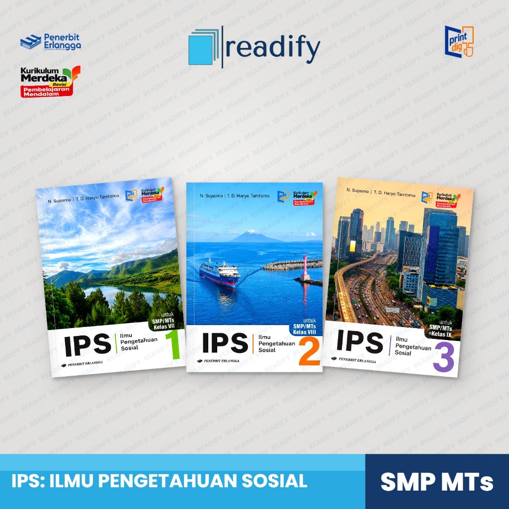 Buku IPS SMP/MTs Kelas 7-9 Kurikulum Merdeka Pembelajaran Mendalam Erlangga