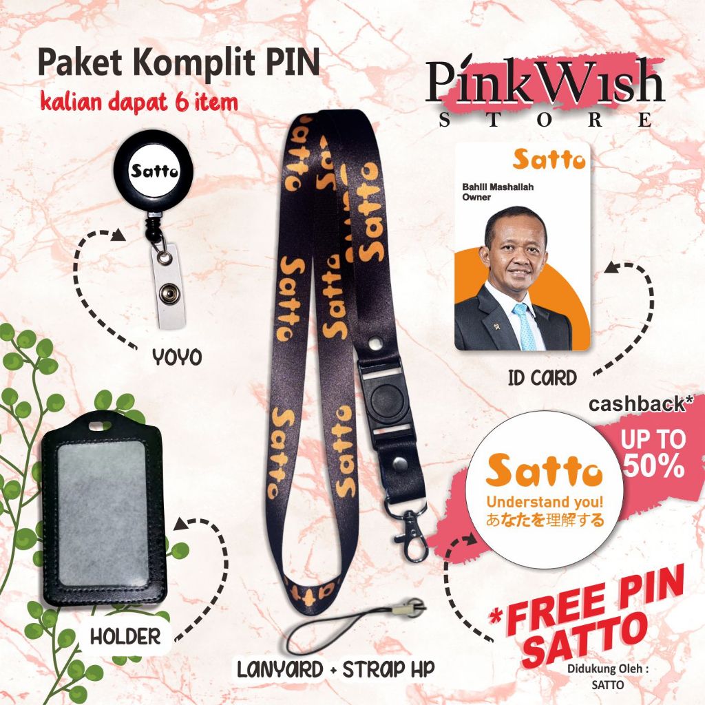 Tali IDcard Satto | Lanyard SATTO [ READY STOCK ] TERMURAH 
