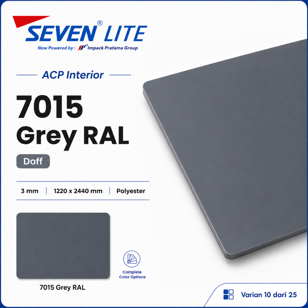 Seven Lite - ACP Panel Aluminium 3mm PE 0.05 Komposit Interior Panel 1220x2440 Solid Series