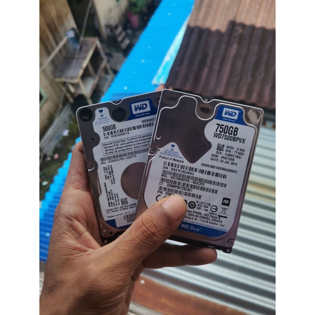 hdd tebal 750gb dan slim 500gb