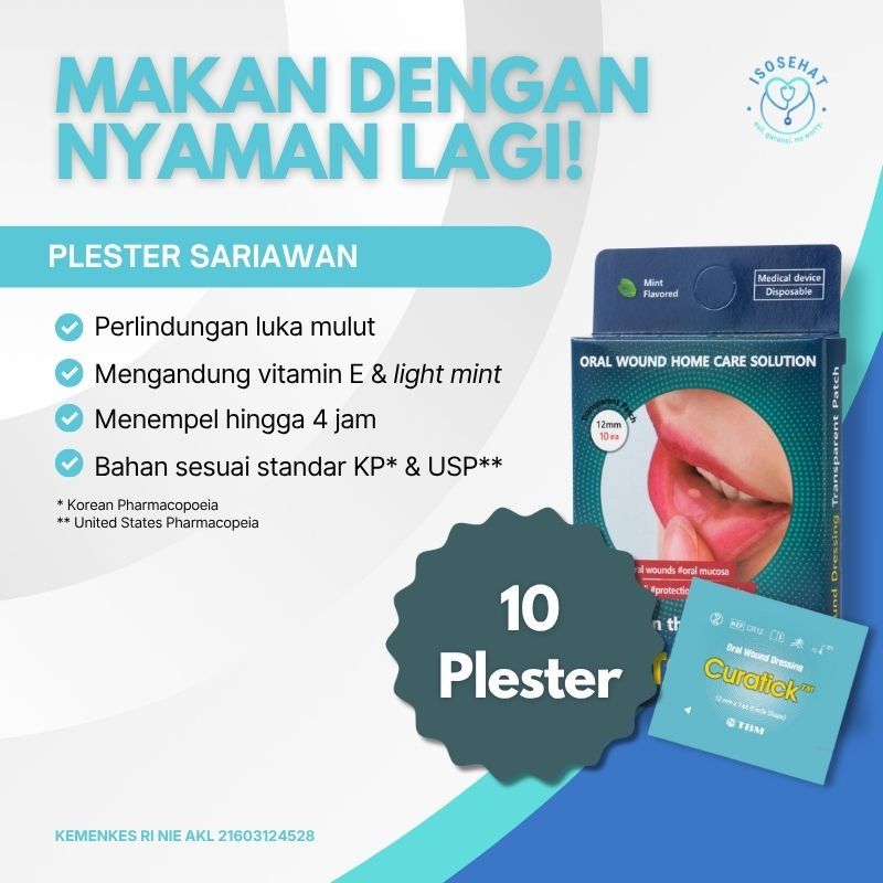Curatick Oral Wound Dressing Obat Sariawan Melindungi Luka dari Sentuhan | Berbentuk Plester