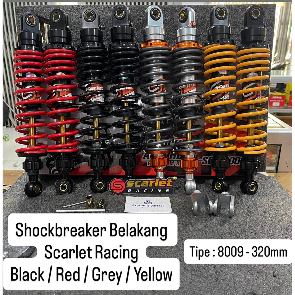 [Scarlet] Shock Breaker Belakang Scarlet Racing - Tipe 8009 Uk 320 mm (O+U)