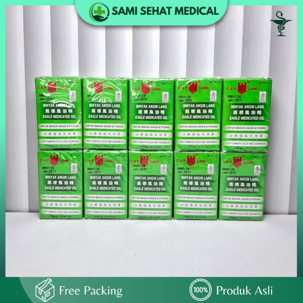 10 Pcs 3 Ml Cap Lang Minyak Angin Lang PPO