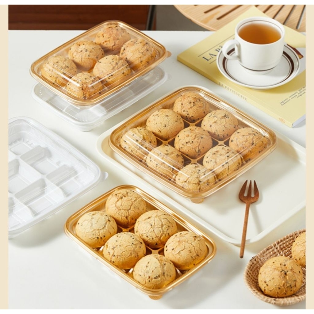 10pcs Mika premium Gold sekat 9 / Box Mooncake sekat 9 75gr box / kotak kue premium