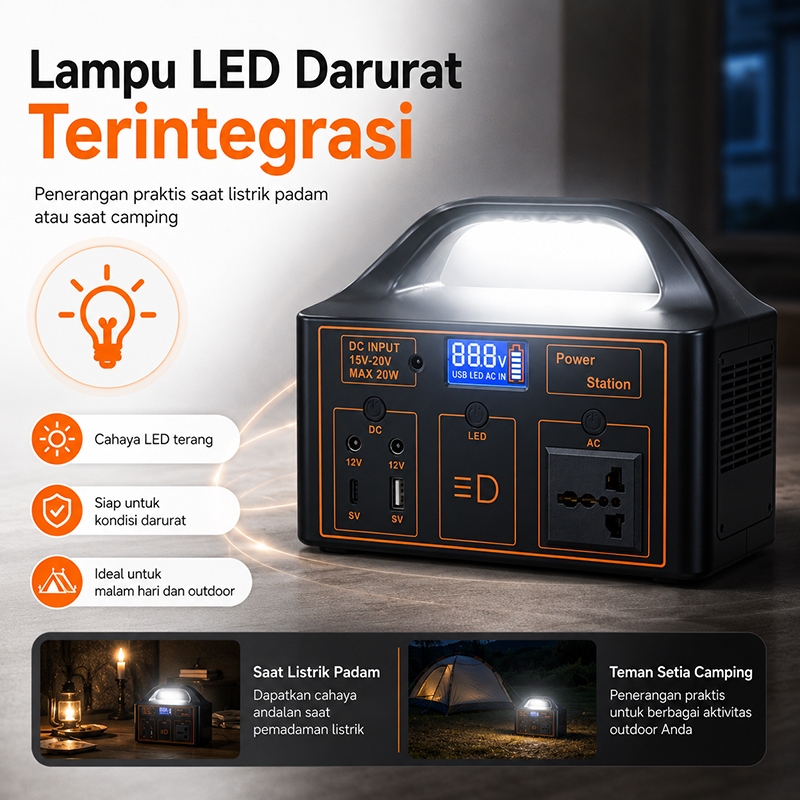 TERMURAH Portable Power Station 100W 76.8Wh Genset Portable Mini Outdoor Camping Backup Listrik