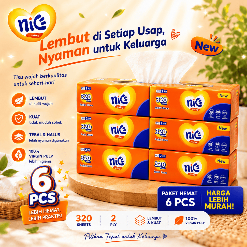 PROMO BESAR 6 PCS TISU NICE 320 HELAI