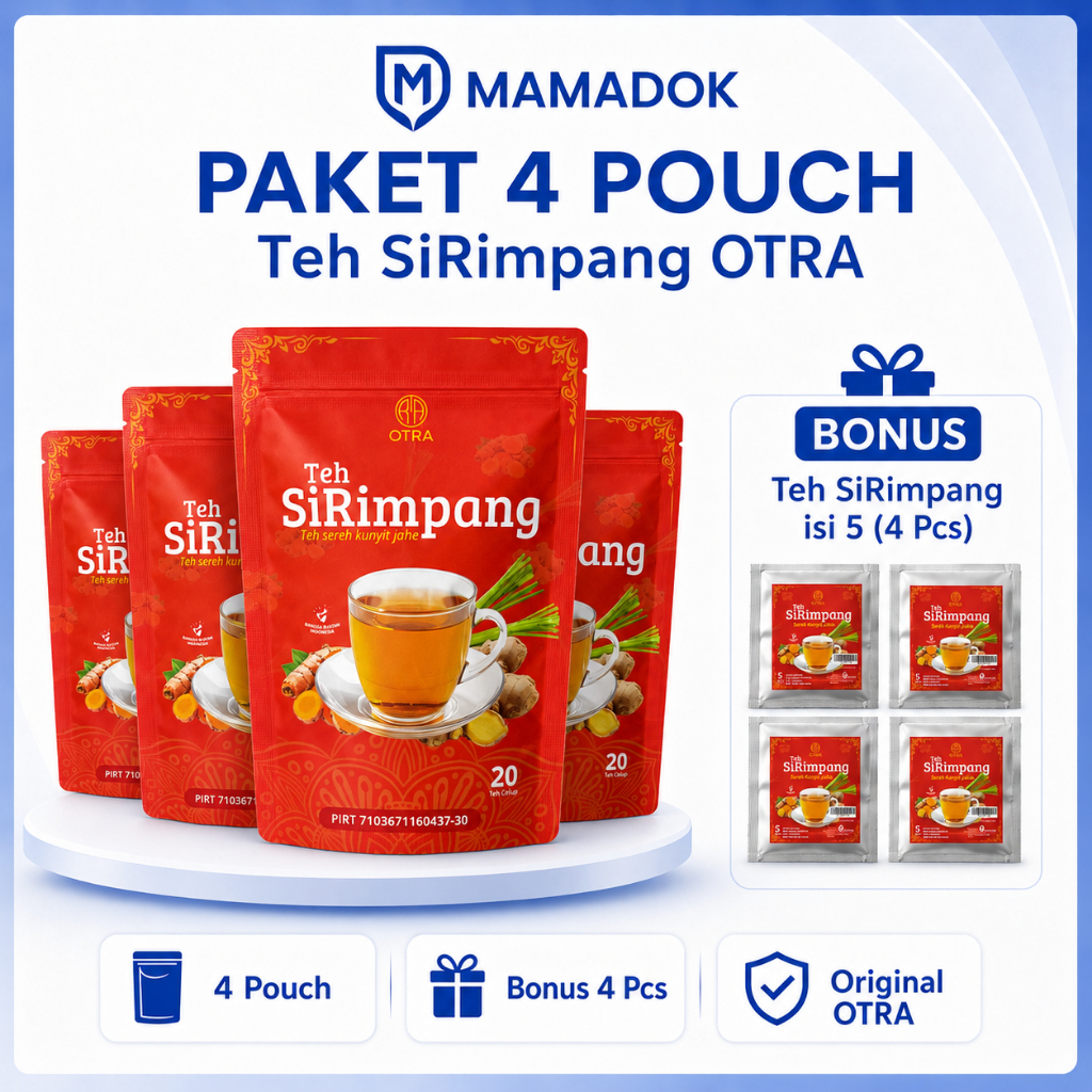 Teh Rimpang Jahe Kunyit Sereh Herbal SiRimpang OTRA Original 20 Tea Bag | Penghangat Tubuh Wedang Re
