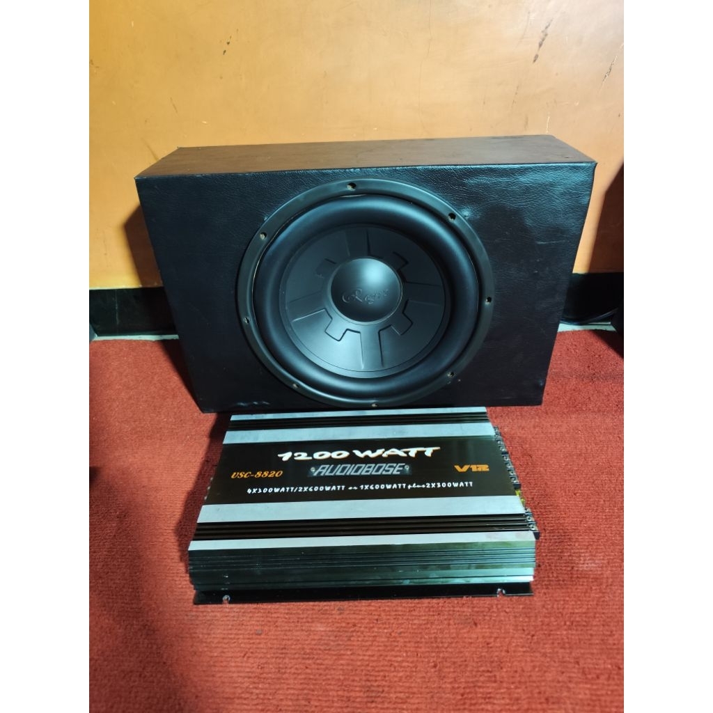 subwoofer rogers 12" komplit amplifier audiobose