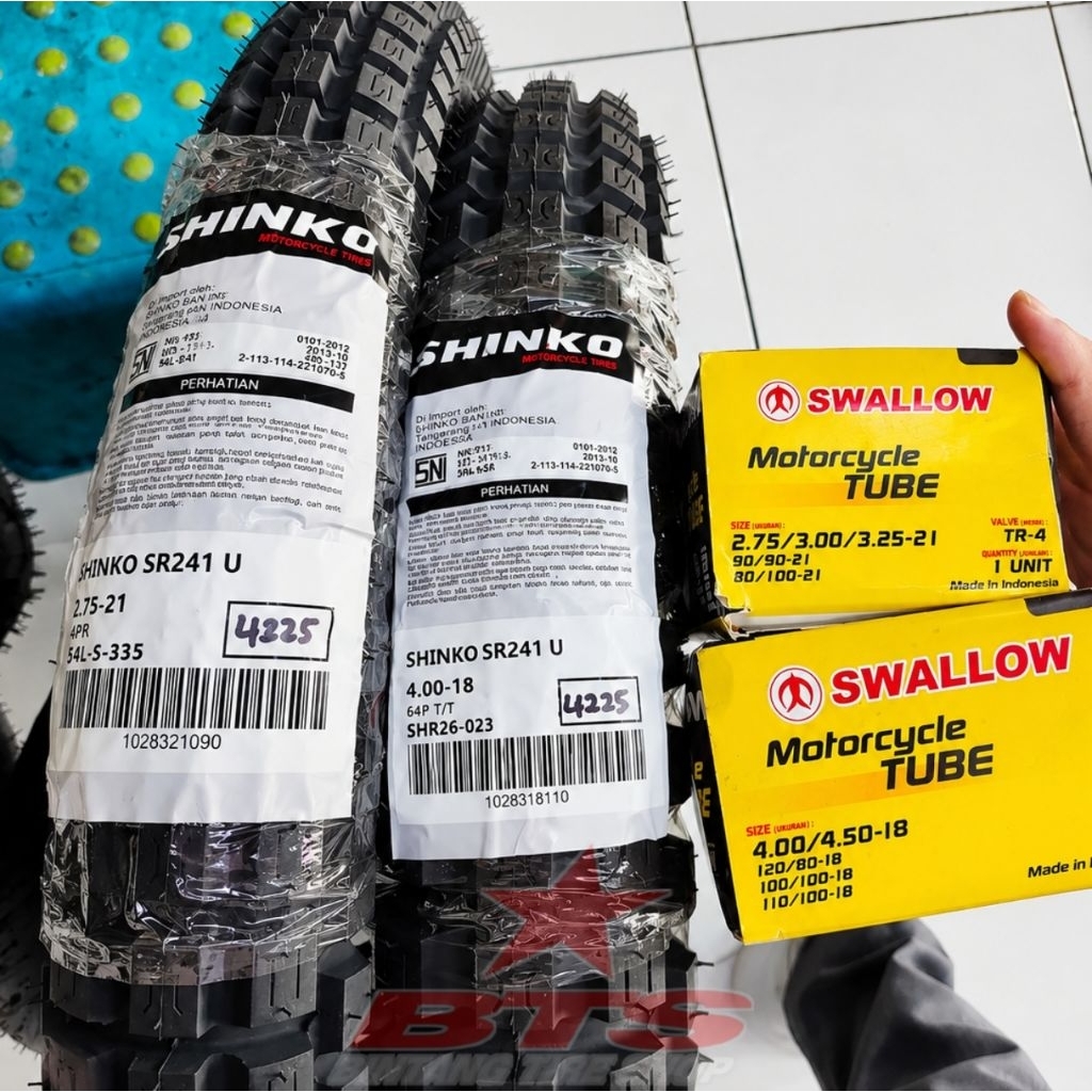 Paket Sepasang Ban Trail Shinko SR241 300-21 & 400-18 FREE BAN DALAM CRF / TS / CUSTUM