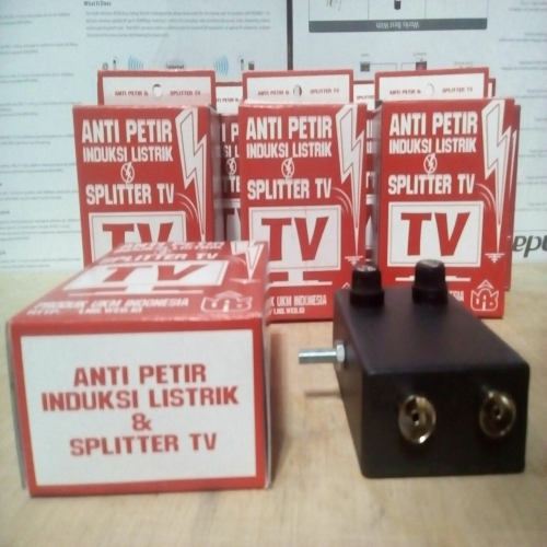 SPLITTER ANTENA TV DIGITAL STB PLUS ANTI PETIR