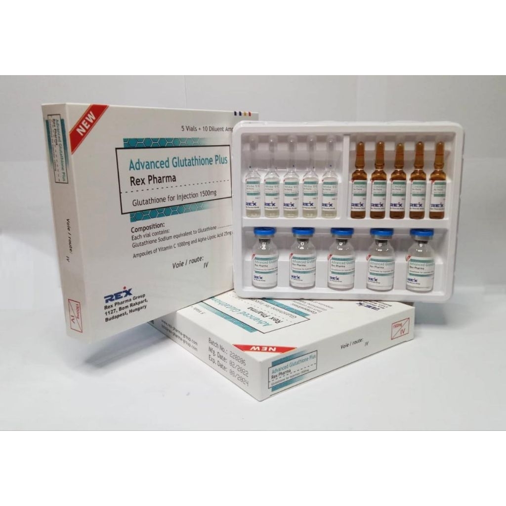 Glutathione 1500mg Injection plus Vitamin C 1000mg dan Alpha Lipoic Acid REX PHARMA