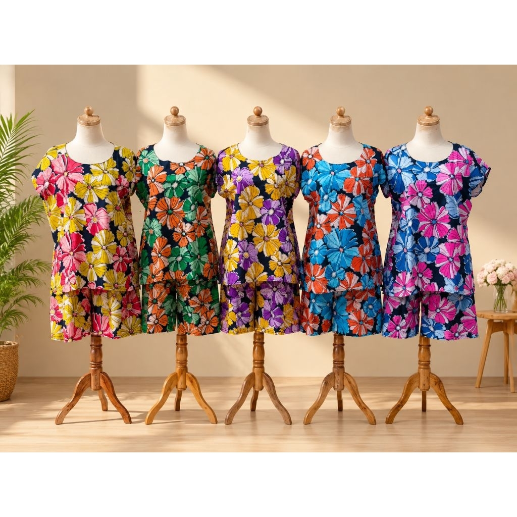 Setelan Kulot Motif Batik Mawar Premium Rayon