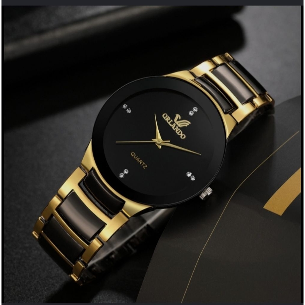 jam tangan pria Orlando Original hitam elegan