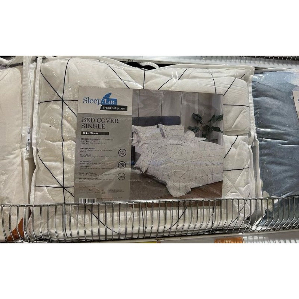Set Bed Cover Single 150x220cm dan Bantal Guling Informa