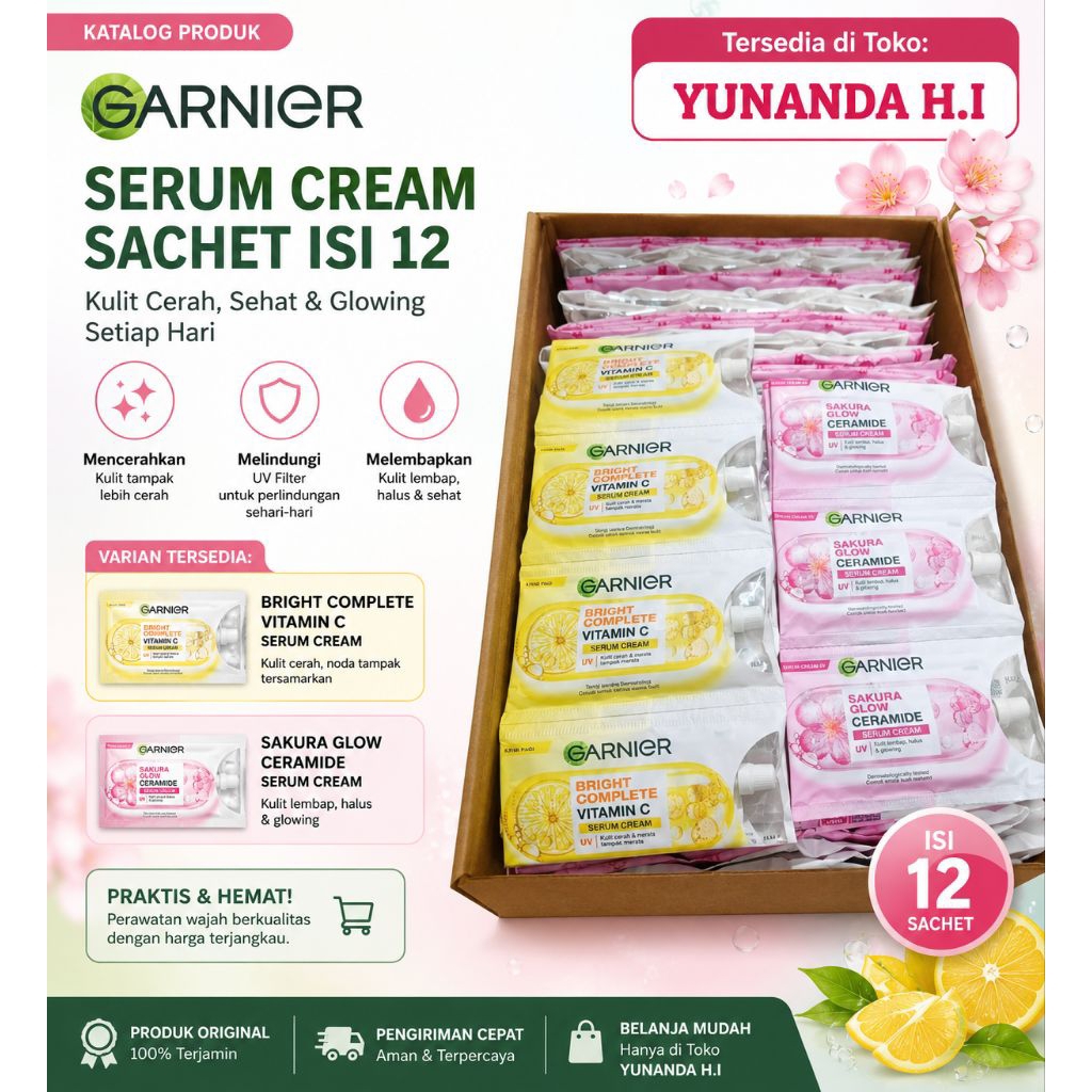 1 Renteng Garnier Sachet isi 12 pcs