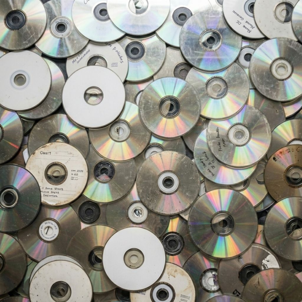 KASET BEKAS CD VCD DVD AKSESORIS KERAJINAN HIASAN 1KG / 60 KEPING