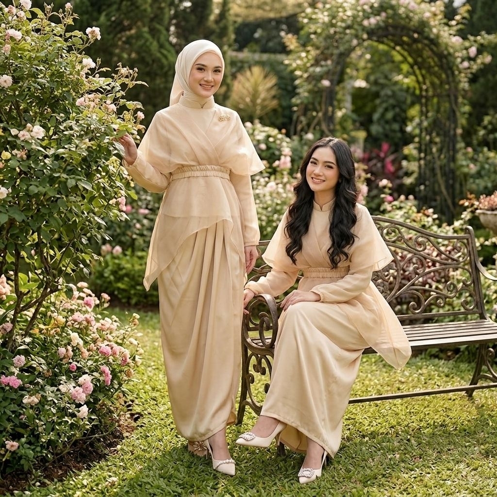 Nayra Set Rok Woven Amelia Kombinasi Organza