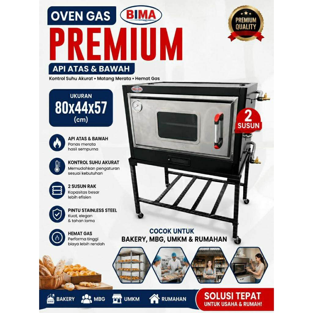 OVEN GAS BIMA 8044 PINTU STAINLESS AMBIL DI TOKO