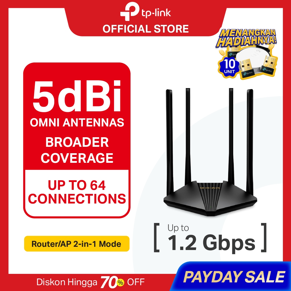 TP-Link | Mercusys MR30G | AC1200 WiFi 5 Router | Dual Band | Gigabit Port | IPv6 IPTV | High-Gain